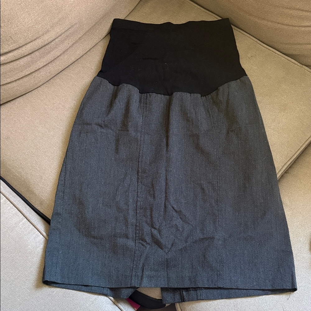 Motherhood Maternity Black and Charcoal Maternity Pencil Skirt